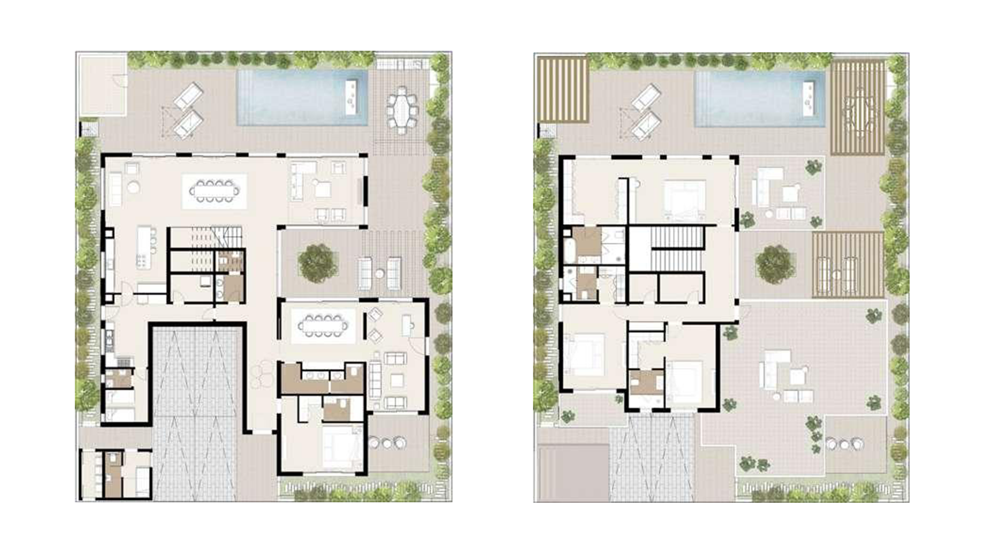 Al Naseem 4 Bedroom Villa Floor Plan - 750m² plot with 490m² villa area