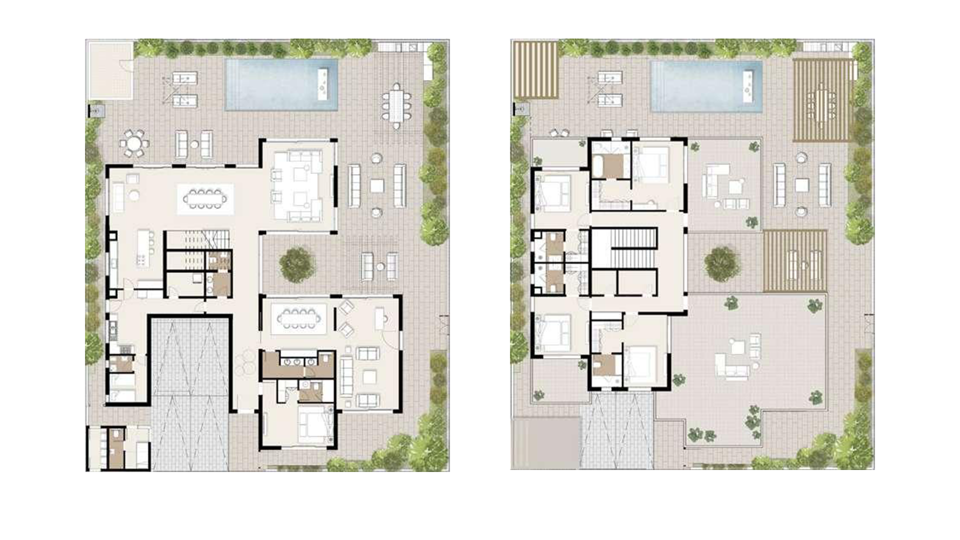 Al Naseem 6 Bedroom Villa Floor Plan - 930m² plot with 620m² villa area